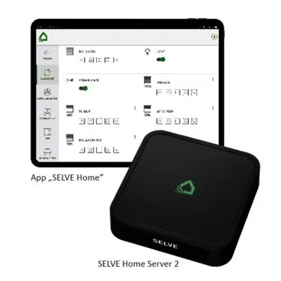 Selve Smarthome Zentrale Home Server 2 mit Beispiel Bild von der App