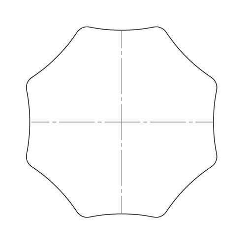 elero Adapterset, SW 102x2 mm, 8-kant, Profilrohr, Alulux (Typ 16)