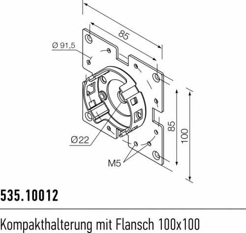 Kompakthalterung mit Flansch | 535.10012