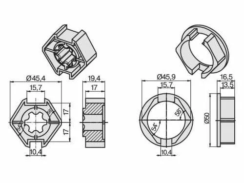 Becker Adapterset 50 x 2 mm Nutwelle