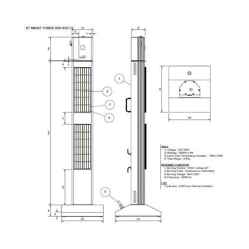 Burda SMART TOWER BLUETOOTH 3000W