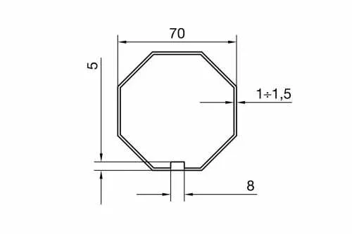 Nice Adapterset Achtkant SW 70