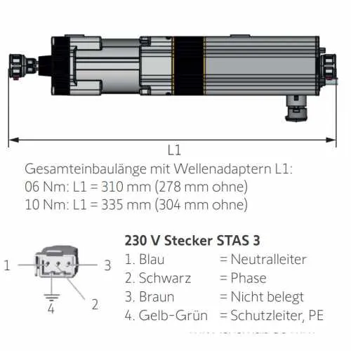 Somfy Antrieb für Raffstoren J4S io Protect 10/24 U30/N30
