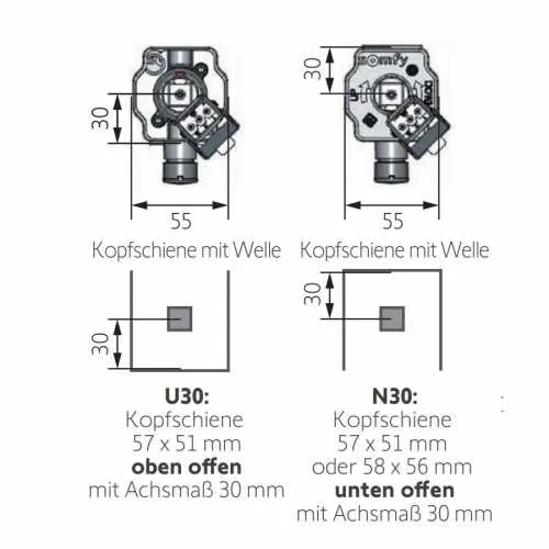 Somfy Antrieb für Raffstoren J4S io Protect 10/24 U30/N30