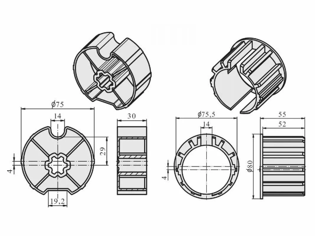 Becker Adapterset DW78N 4 mm | Baureihe L