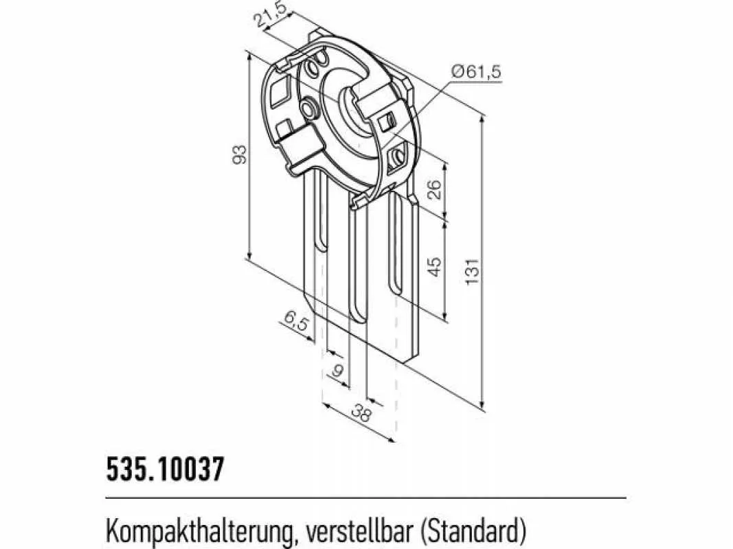 Kompakthalterung verstellbar | 535.10037