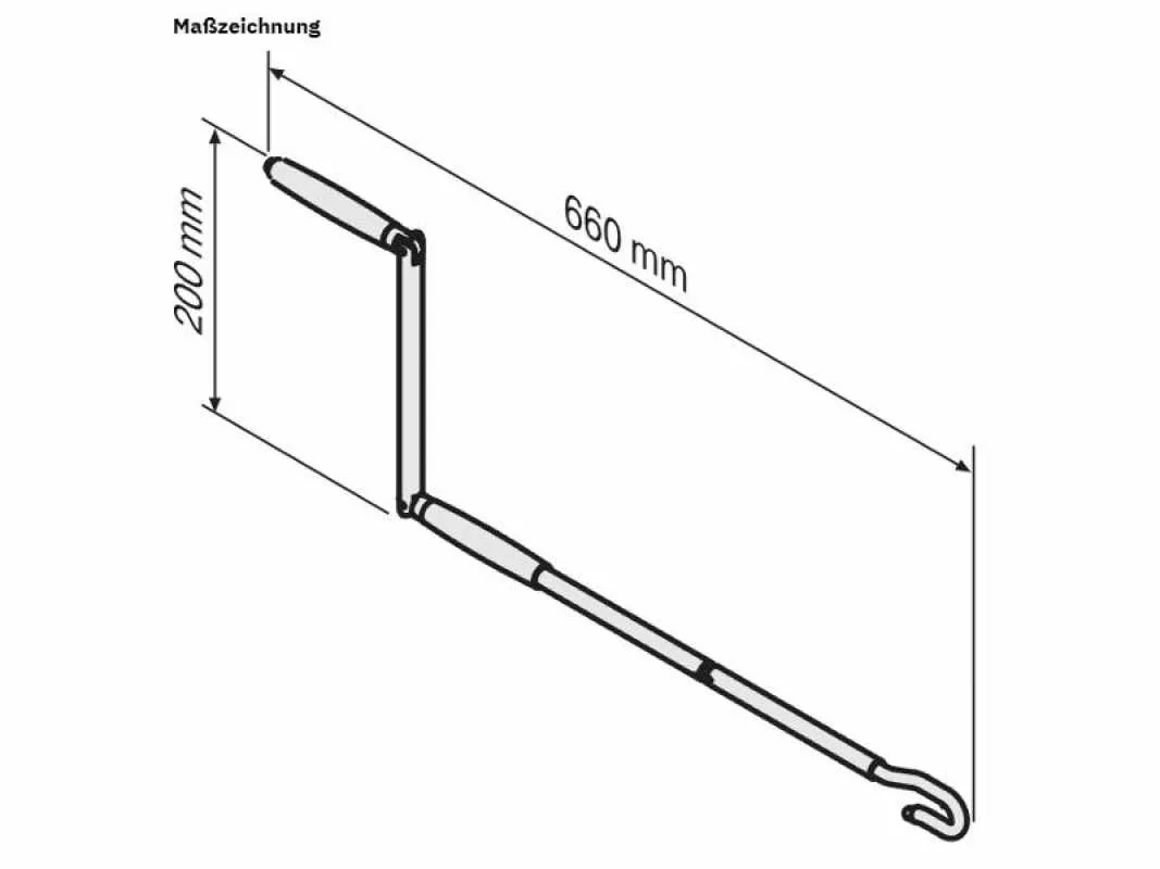 Becker Gelenkkurbel abnehmbar L-660 mm mit Kurbelhaken | 49302001450