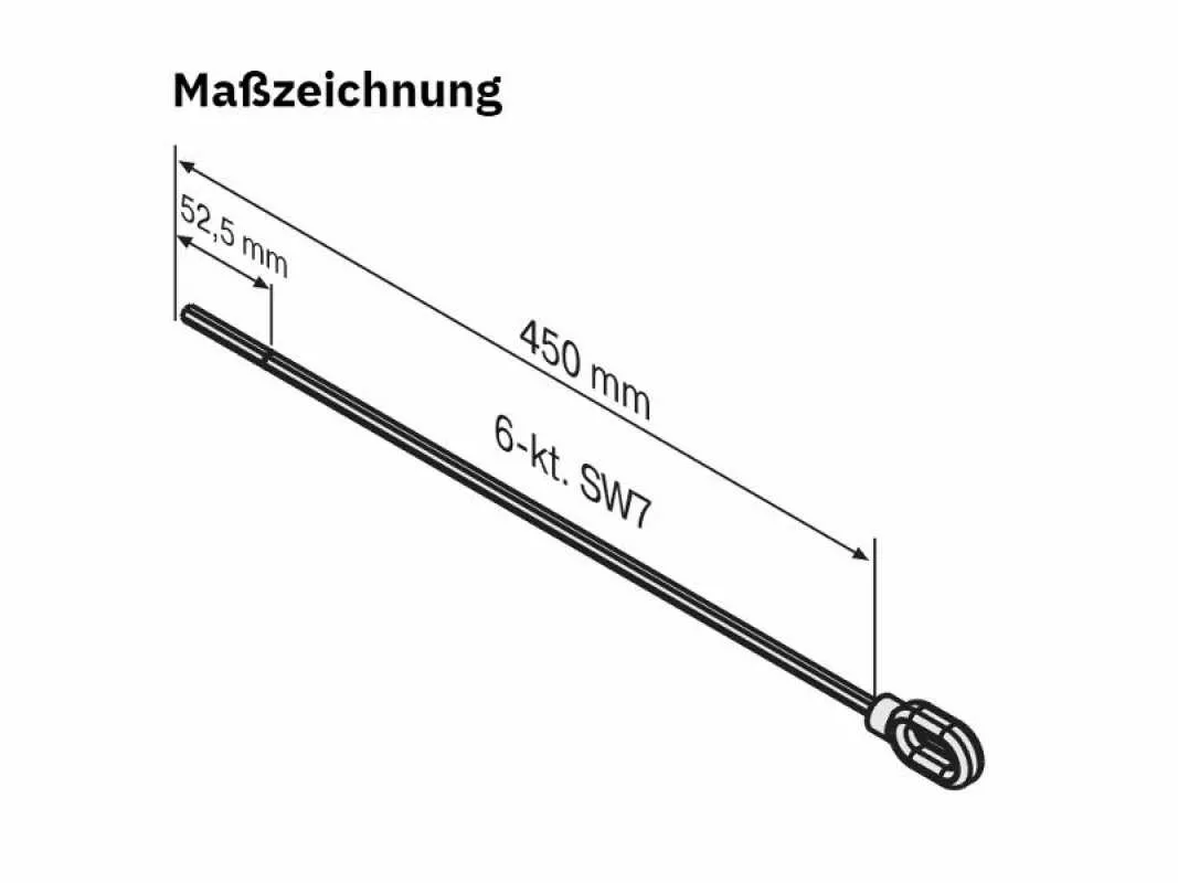 Becker Öse mit Sechskantstab SW 7 mm Stablänge 450 mm kürzbar | 49302001880