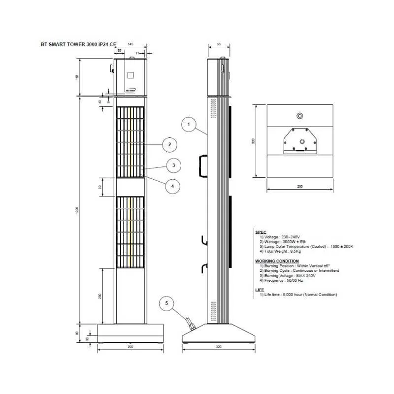 Burda SMART TOWER BLUETOOTH 3000W