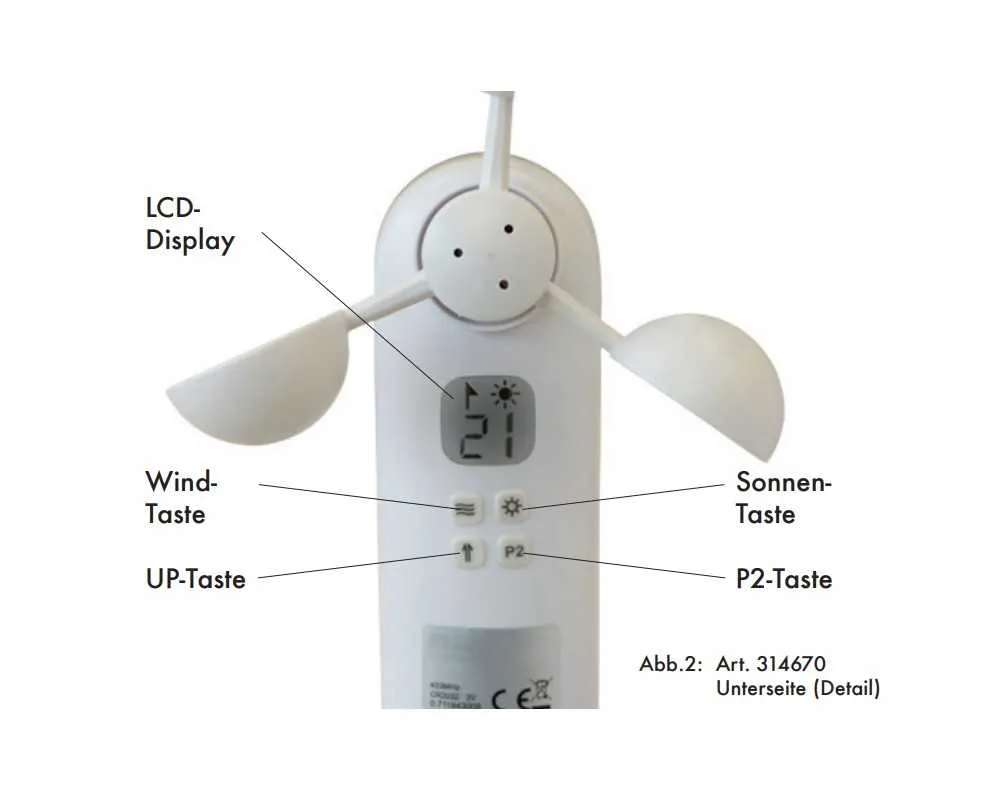 Kaiser Nienhaus Solvento WS 230 V Funk-Wind-/Sonnensensor / 433 MHz