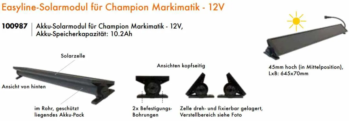 Kaiser Nienhaus Easyline - Champion Markimatik - Solar-Kit