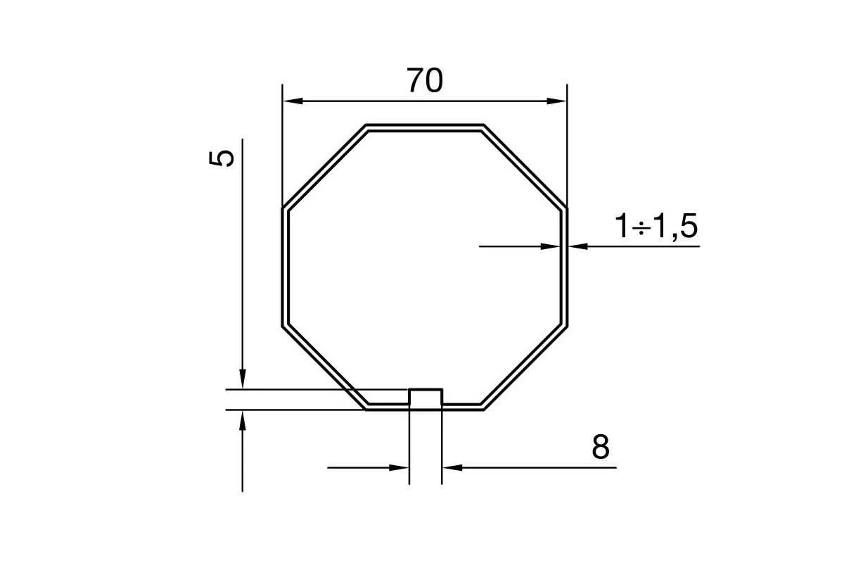 Nice Adapterset Achtkant SW 70