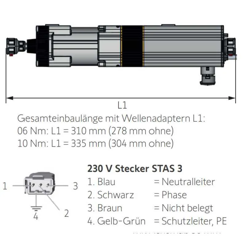 Somfy Antrieb für Raffstoren J4S io Protect 10/24 U30/N30