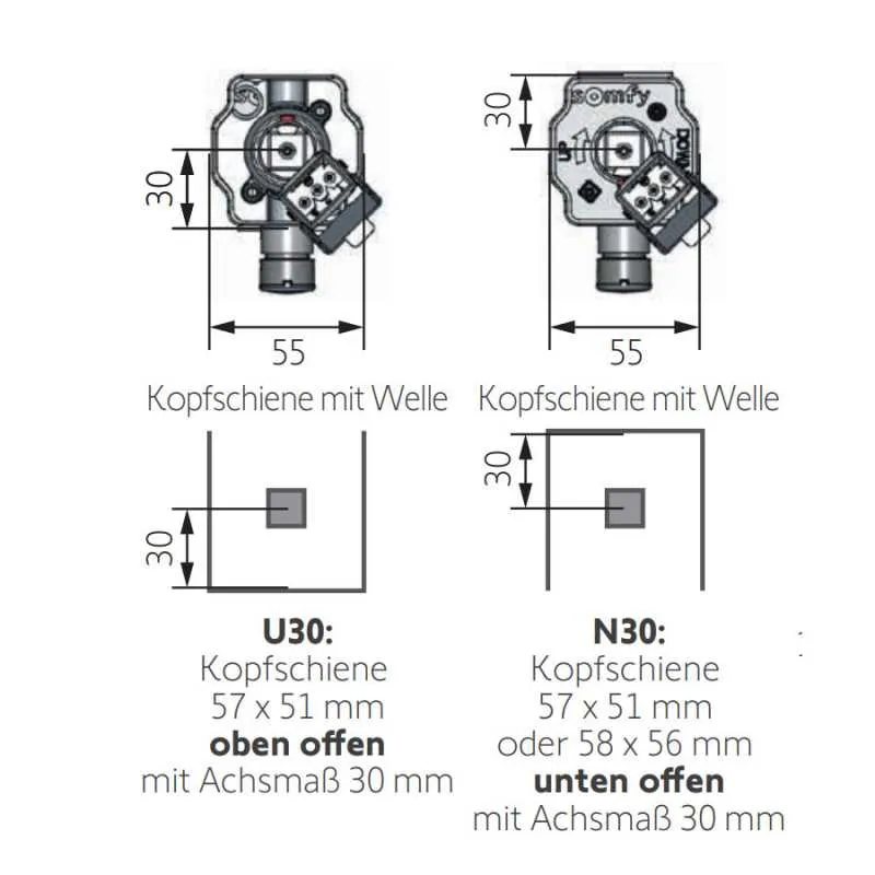Somfy Antrieb für Raffstoren J4S io Protect 10/24 U30/N30