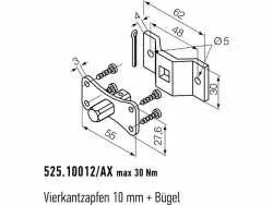 Motorlager Vierkantzapfen | 525.10012/AX